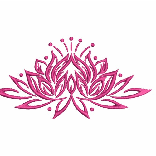 Lotus Flower Machine Embroidery Design Etsy UK