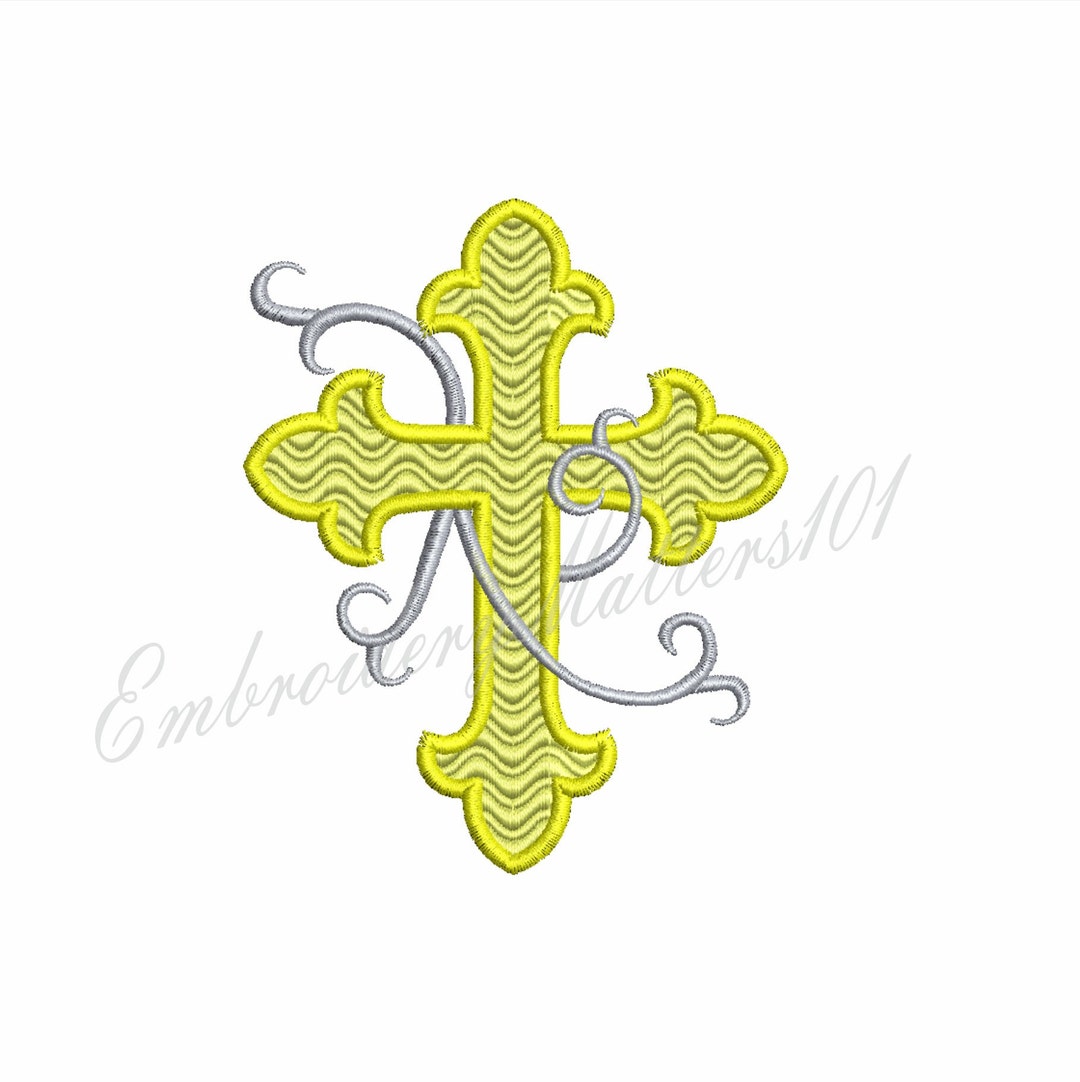 Cross Embroidery Design. Two Sizes - Etsy