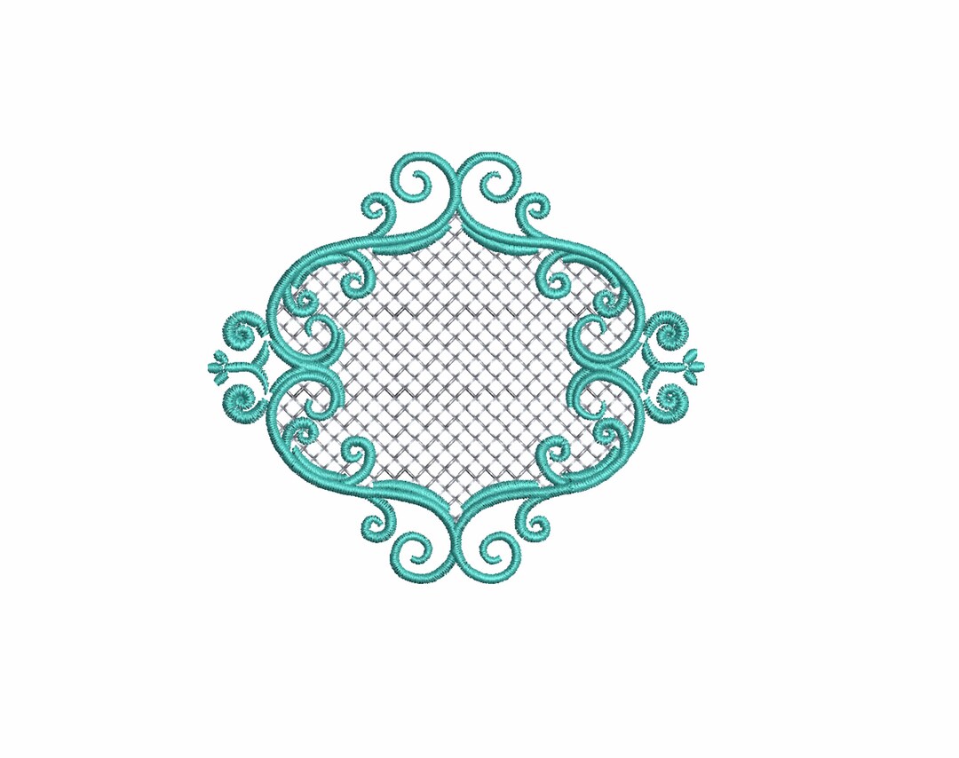 Knowkdown Frame Design Monogram Frame Embroidery Design. With Knockdown Stitch - Etsy