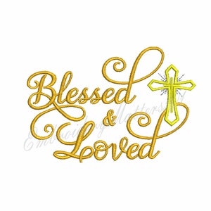 Blessed embroidery design. TWO SIZES.