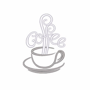 Diseño de bordado de taza de café.