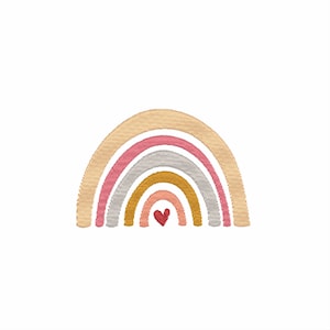 Boho Rainbow embroidery design. 5 sizes