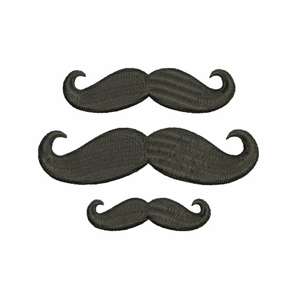 Conception de broderie de moustache. ensemble de trois