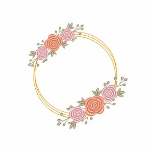 Floral border embroidery design