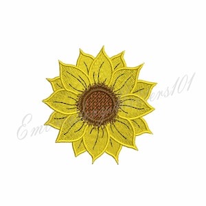 Sunflower machine embroidery design.
