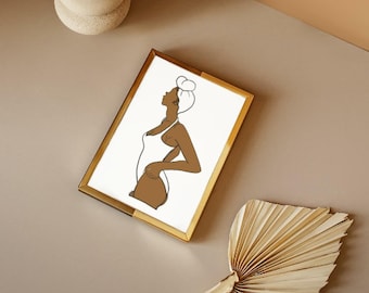 Black Afro Art - Bra off and Chill Silhouette - A5 - Print