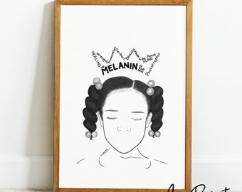 Melanin Child - Girl Queen - Large A3 Print