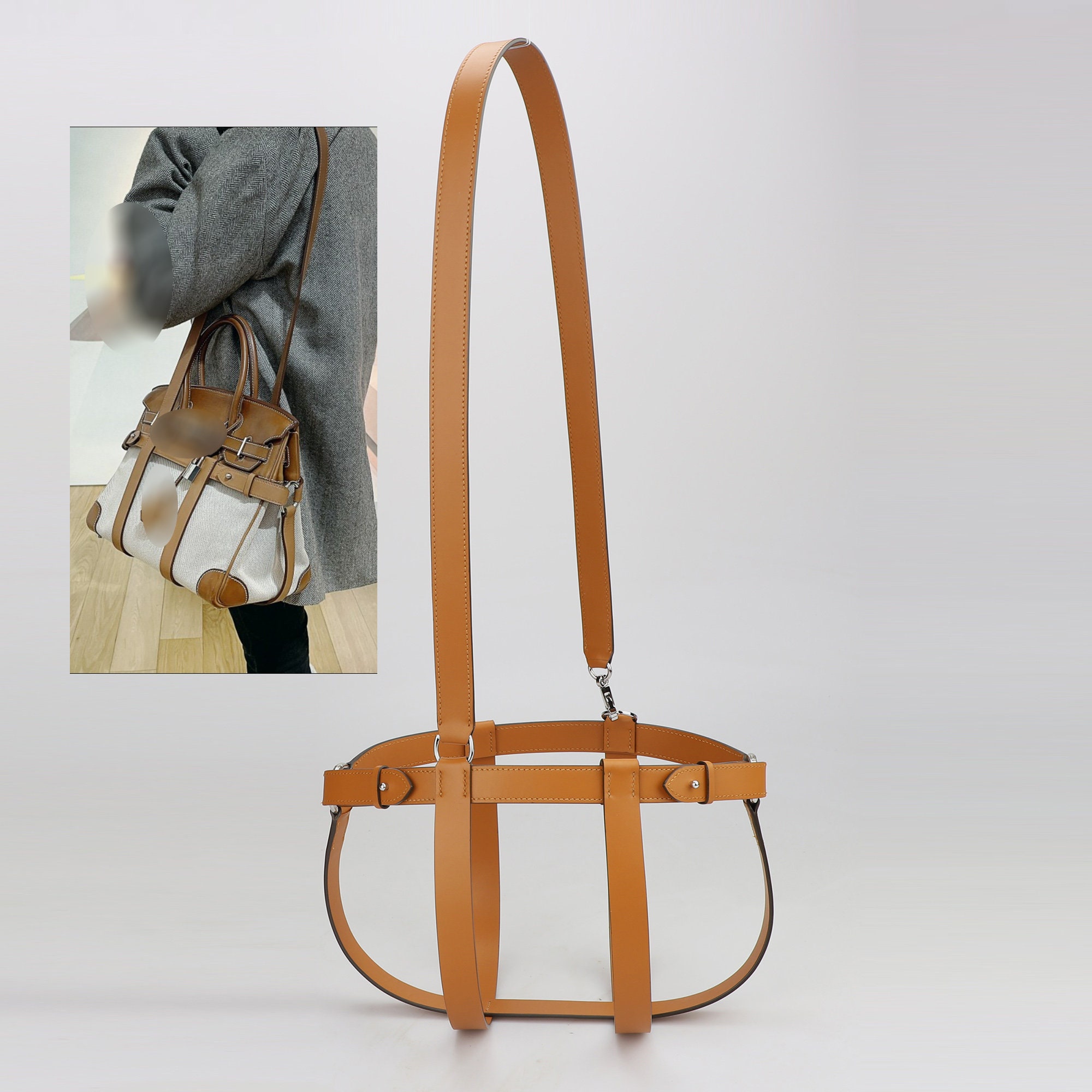 2.2cm Wide Swift Leather Shoulder Strap for Harnais Birkin 