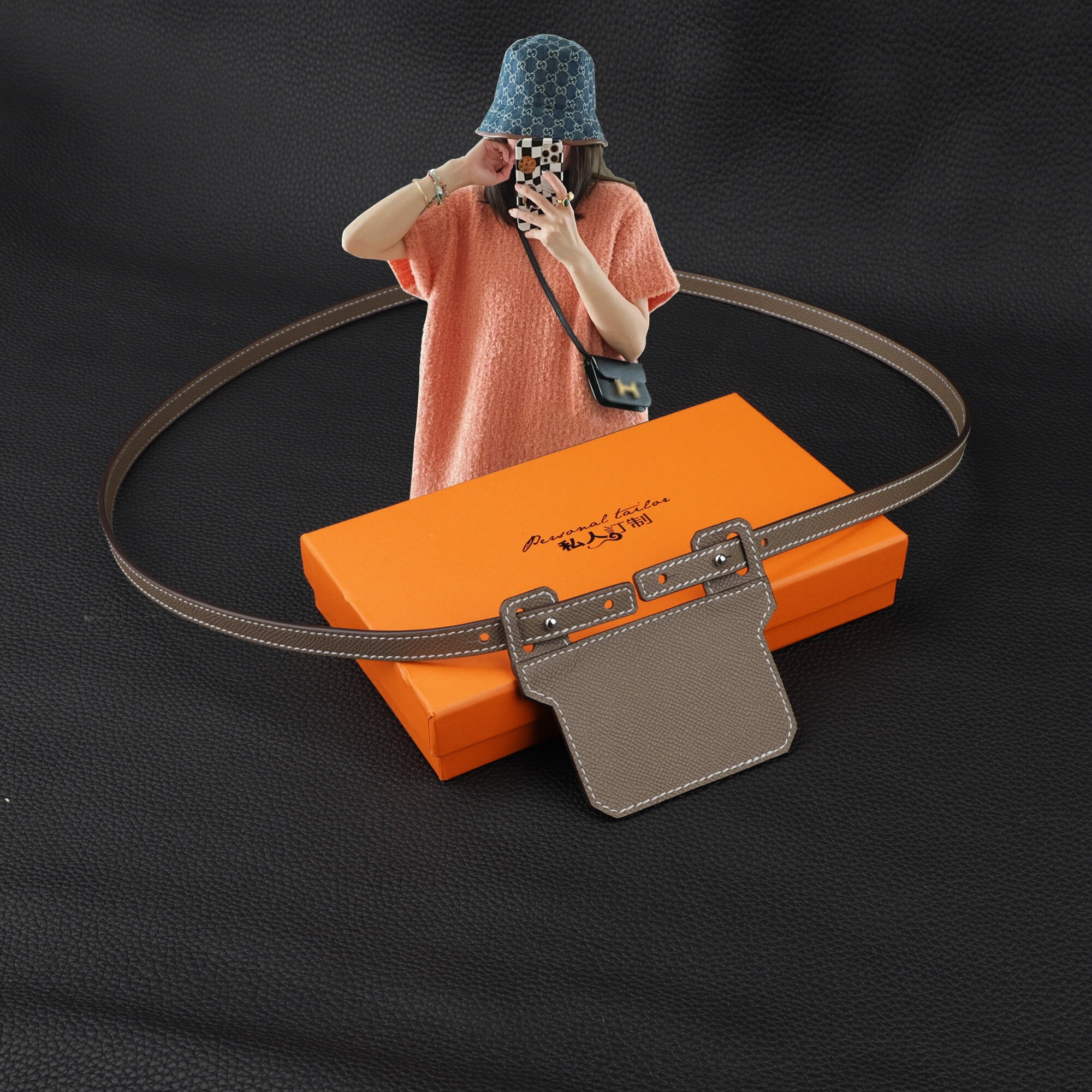 Kelly Wallet Conversion Kit Conversion Kit for Kelly Wallet Insert Strap  Kelly Wallet on Chain Gold (Orange, 120cm Silver Chain)