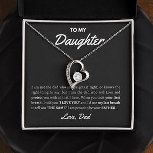 To My Daughter Christmas Love Necklace Gift From Dad - Unique Father Jewelry Birthday Present