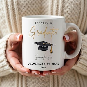 Masters Degree Mug, Mastered It Graduation Gift, Personalized Masters Grad Coffee Cup, Custom Mug for Graduate, Class of 2025 Mug