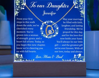 Wedding Day Daughter Necklace Gift For Daughter Gift On Wedding Day Daughter Wedding Gift For Daughter Bride Daughter Gift From Mom and Dad