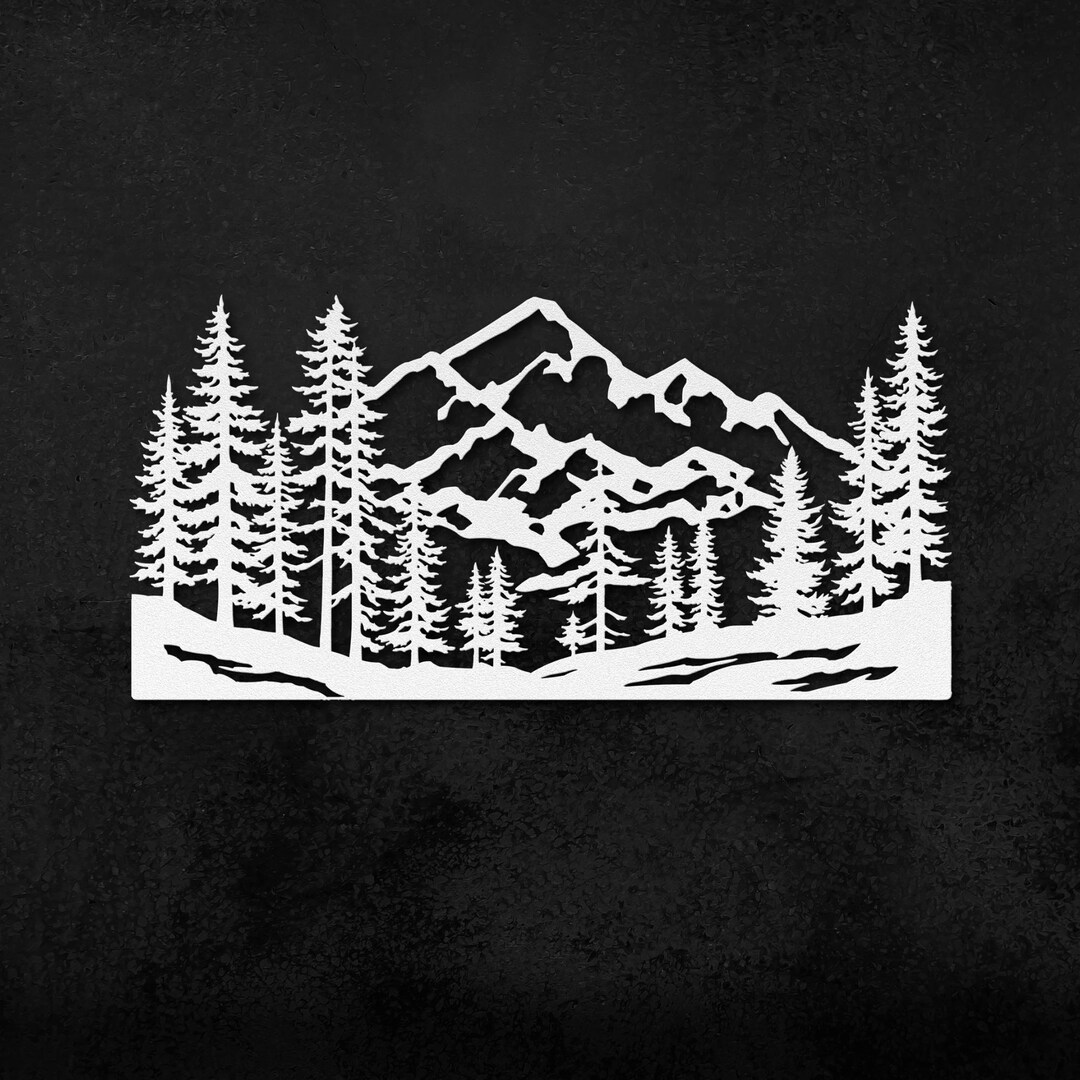 Rustic Mountain Forest Metal Wall Art Nature-inspired Landscape Decor ...