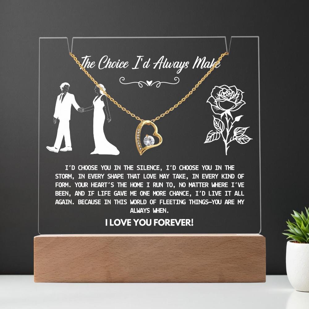 Wife Necklace Gift From Husband Romantic Heart Jewelry Birthday Gift Anniversary Gift Wedding Day Necklace Gift for Wife From Hubby