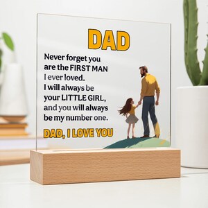 Sentimental Acrylic Gift for Dad, First Fathers Day Gift from Daughter, Personalized Birthday Present from Daughter to Dad