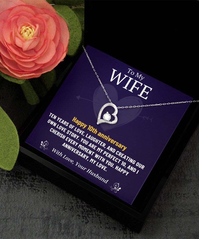 Special Anniversary Necklace Gift for Her 10 Year Wedding Anniversary