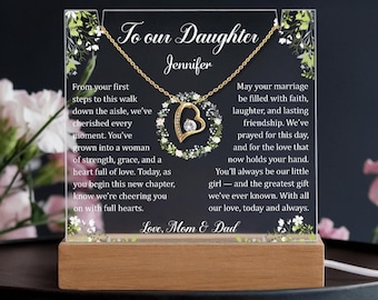Wedding Day Daughter Necklace Gift For Daughter Gift On Wedding Day Daughter Wedding Gift For Daughter Bride Daughter Gift From Mom and Dad