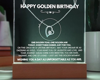 Personalized Golden Birthday Gift Necklace, Custom Birthday Gift, Happy Golden Birthday, Customized Birthday Gift, Golden Bday Gift for Her