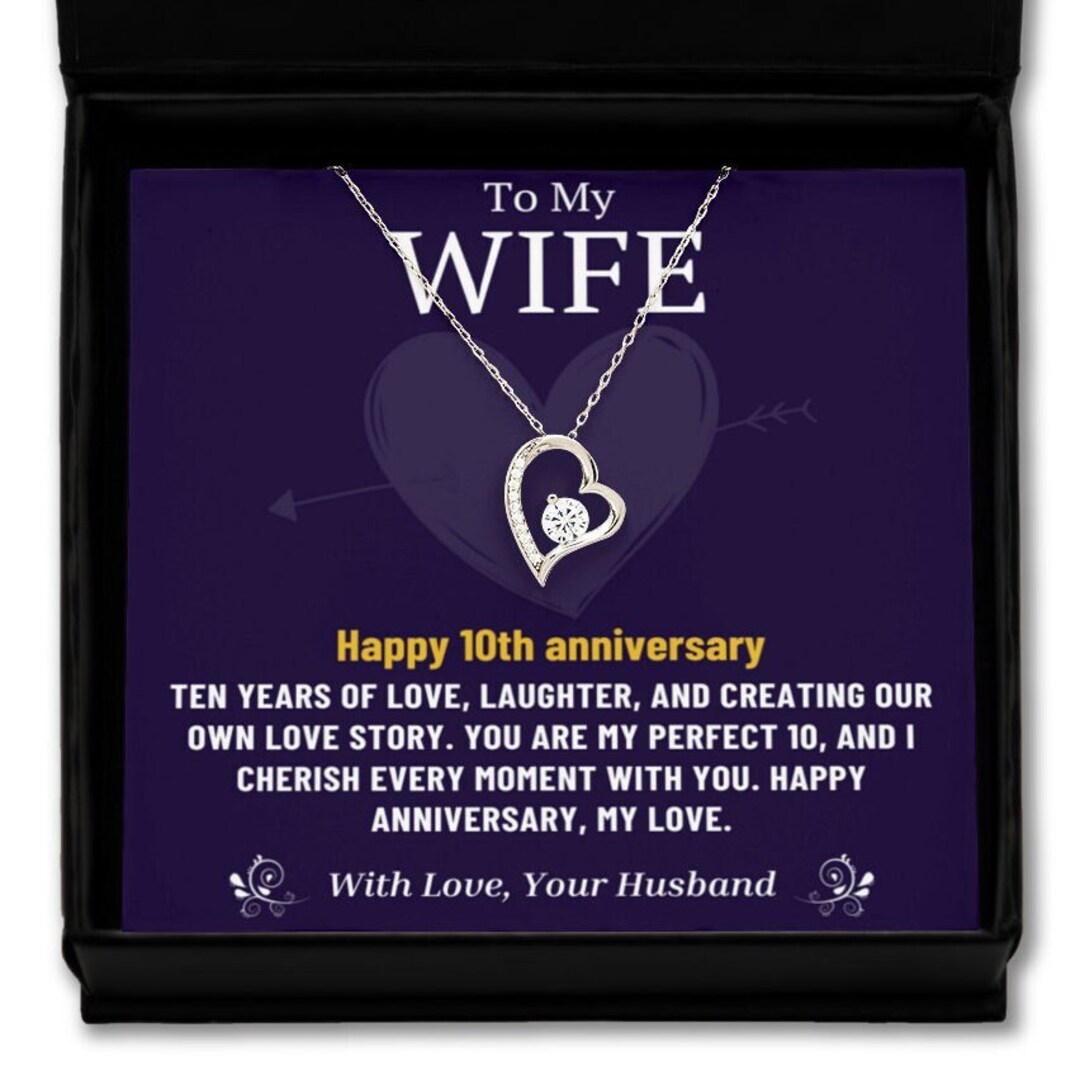 Special Anniversary Necklace Gift for Her 10 Year Wedding Anniversary