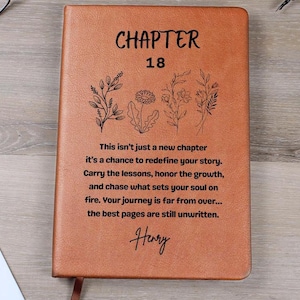 Personalized 18th Birthday Journal Custom Name Leather Notebook Keepsake Milestone Diary