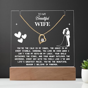 Cadeau pour femme de mari Collier coeur romantique avec carte de message Anniversaire Anniversaire de jeunes mariés Collier souvenir pour femme de mari