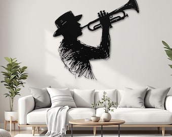 Saxophone Wall Art, Jazz Music Metal Sign, Musician Gift, Saxophone Line Art Decor, Music Studio Wall Art, Jazz Lover Gift, Metal Music Wall