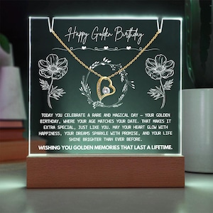 Personalized Golden Birthday Gift Necklace, Custom Birthday Gift, Happy Golden Birthday, Customized Birthday Gift, Golden Bday Gift for Her