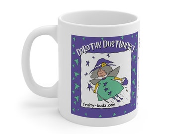 Dorothy Dustbucket, Story telling, Animating, mug, using augmented reality from fruity budz, author Christina B Bianco.