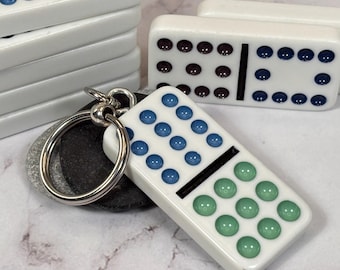 Authentic Domino Keychain - Pick the Tile | Double Twelve Dominoes | Personalized Game Night Gift