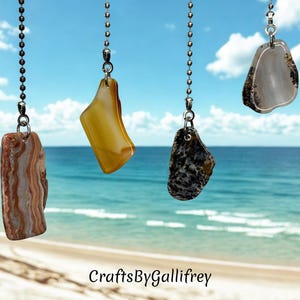 Natural Stone Light Pull | Stone Ceiling Fan Pull Chain | Zen Decor Gift