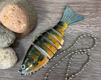 Realistic Fishing Lure Light Pull • Minnow Ceiling Fan Pull • Fishing Lover Gift