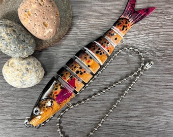 Realistic Fishing Lure Light Pull • Minnow Ceiling Fan Pull • Fishing Lover Gift