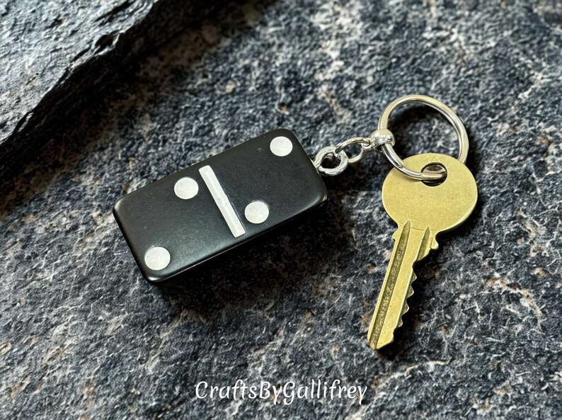 Vintage Black Domino Keychain - Pick the Tile: Double Six Dominoes ...