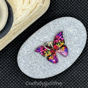 Butterfly Enamel Charms with Jump Rings: Jewelry & Craft Supplies - Set of 6