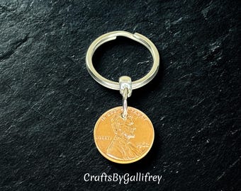 Lucky Penny Keychain - Pick Your Year | 1 Year Anniversary & Couples Gift | Personalized Milestone Keepsake