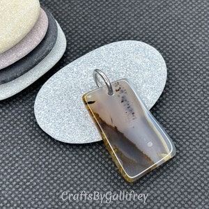 Unique Rocky Mountain Stone Pendant | Handcrafted Earth Tones Rock Charm | Jewelry Making Supplies