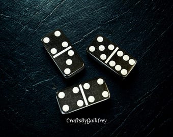 Authentic Double Six Black Domino Magnet - Pick the Tile: Game Night Gift