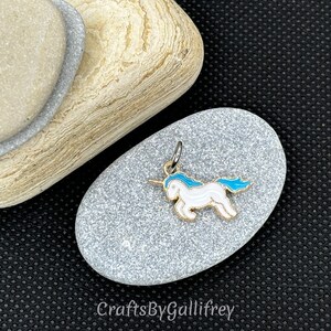Unicorn Enamel Charms with Jump Rings: Jewelry & Craft Supplies - Set of 6