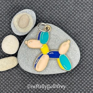 Balloon Dog Enamel Charms with Jump Rings: Jewelry & Craft Supplies - Set of 6