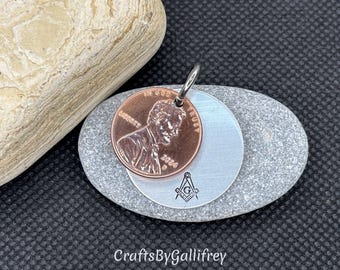 Masonic Penny Charm – Pick the Year: Freemason Initiation Gift or Keepsake
