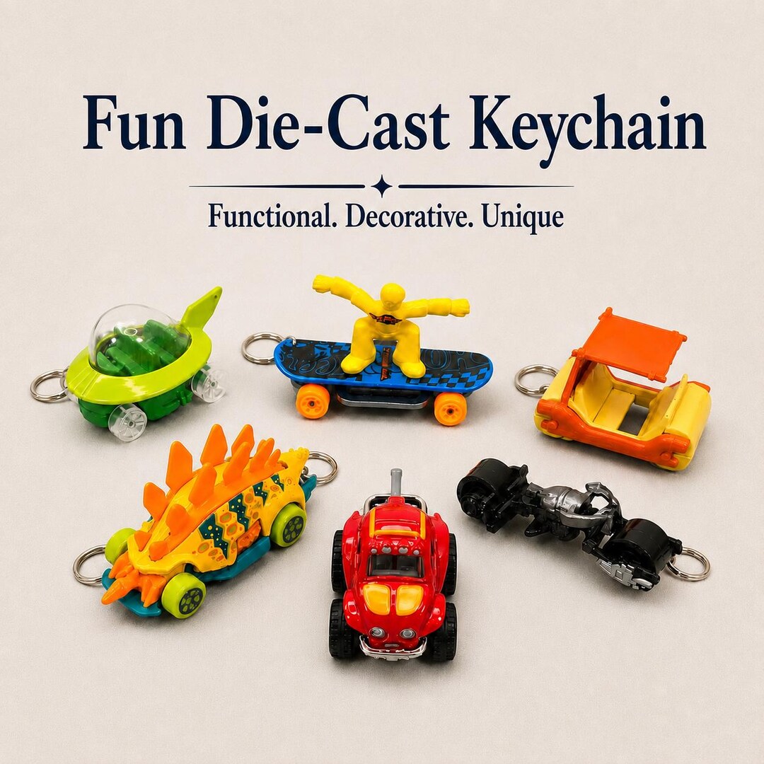 Fun Die-cast Keychain - Pick Your Favorite Design | Personalized
