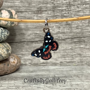 Butterfly Enamel Charms with Jump Rings: Jewelry & Craft Supplies - Set of 6