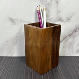 Handmade Walnut Pencil Holder Crafted in North Texas | Unique Desk Organizer | Wooden Pencil Cup