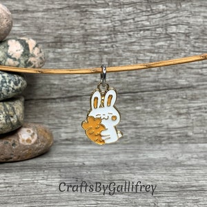Rabbit Enamel Charms with Jump Rings: Bunny Jewelry & Craft Supplies - Set of 6