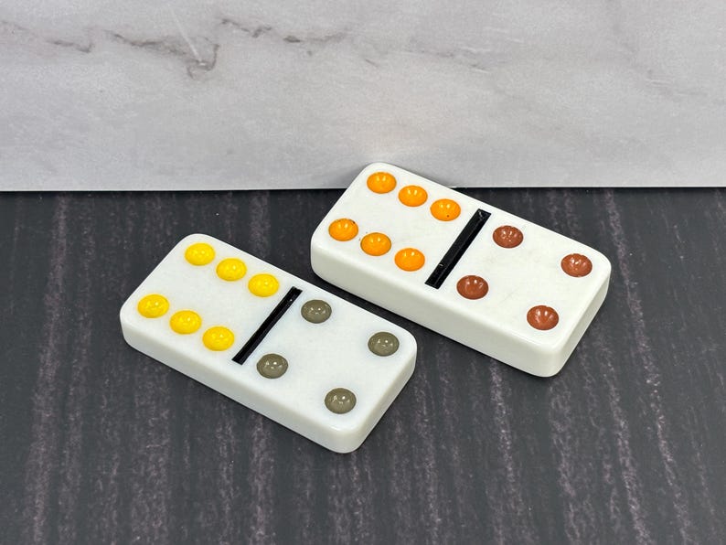 Genuine Domino Keychain Pick the Number, Double Six Tiles, Game Night