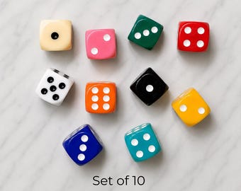 Dice Refrigerator Magnets - Set of 10 | Casino  & Game Room Decor | Novelty Gift