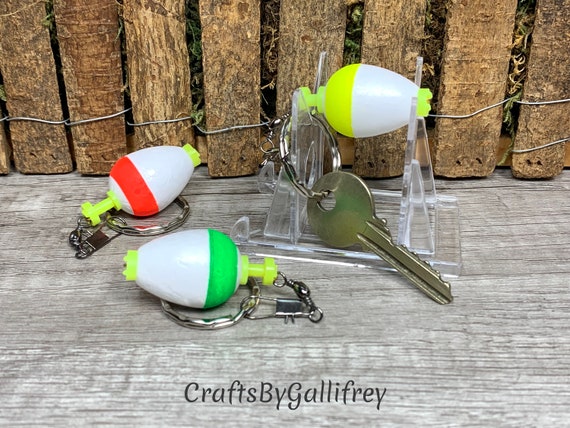New Small Fishing Bobber Keychain Custom Angler Initials Keychain