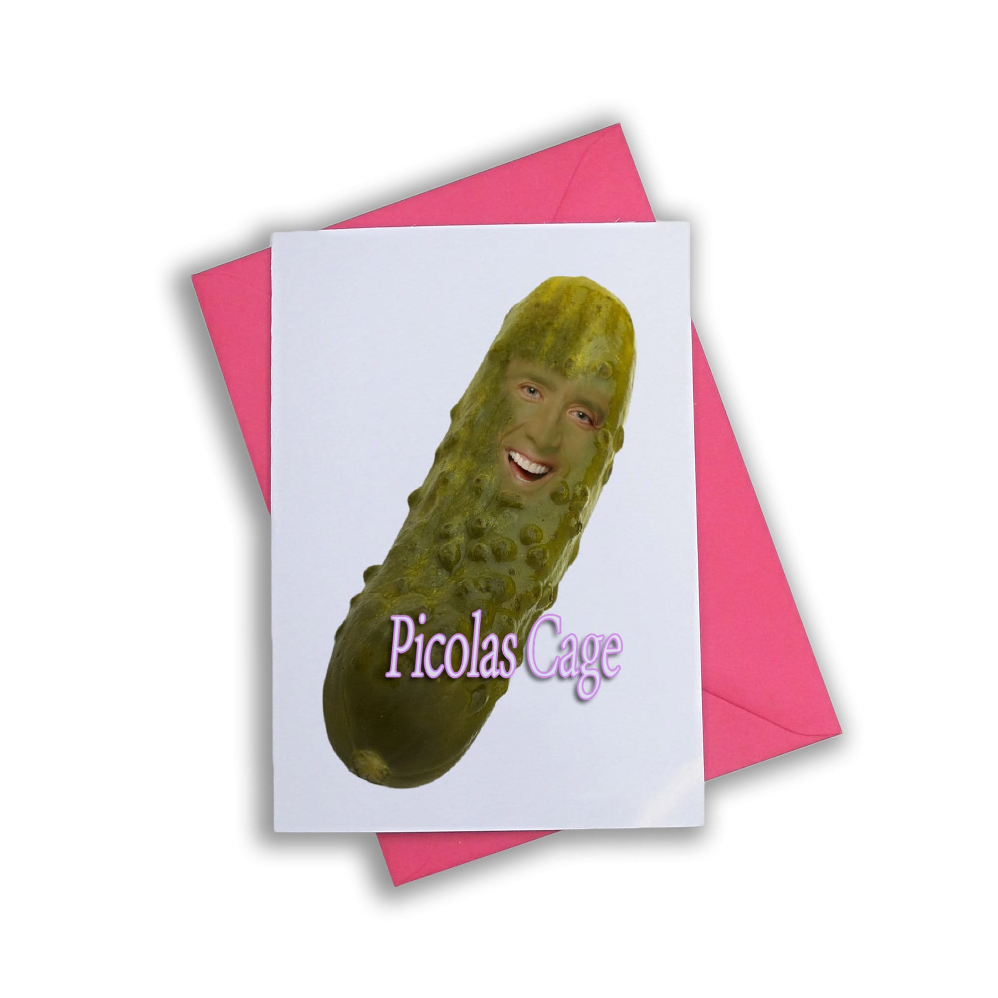 Nicolas Nic Cage Picolas Cage Pickle Funny Greeting Card Etsy