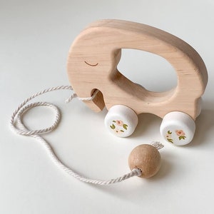 Wooden Pull Toy Elephant Handmade Wooden toy Provence Style Toddler toy Wooden Baby Toy Toddler Toy Natural Learning Toy Montessori Toy
