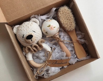 Coffret cadeau Newbaby Brosse à cheveux pour bébé Coffret cadeau pour bébé Nouveau cadeau de douche de bébé Cadeau de bébé fille Cadeau de douche de bébé